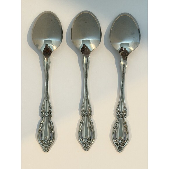 Oneida Raphael Teaspoons Distinction Deluxe HH Stainless Flatware Set of 10 Vtg - Picture 7 of 10